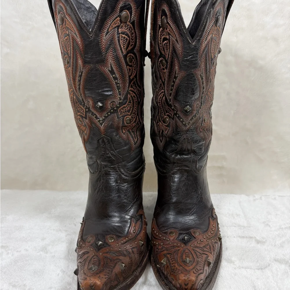 Brown Leather Western Boots - Picture 6 of 10